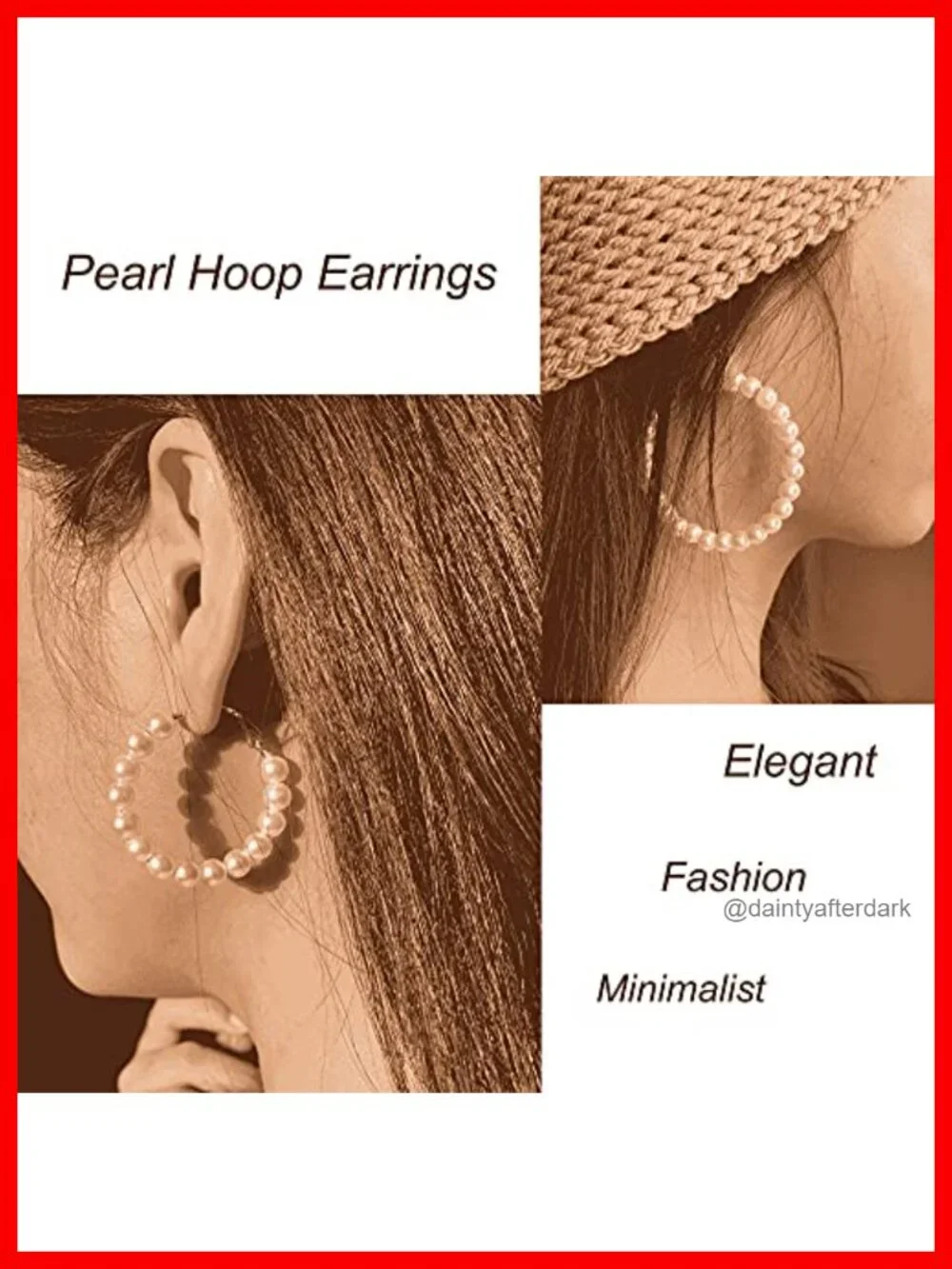 3 Pairs Pearl Hoop Clip On Earrings Non Pierced Faux Pearl Earrings